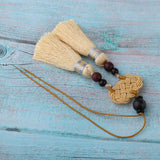 Max Handmade Chinese Knot Tassel Decor Pendant Key Chains Bag Accessories Beige
