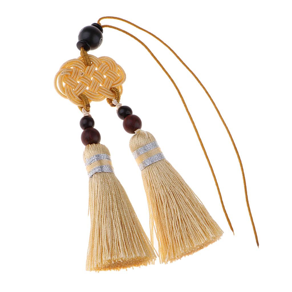 Max Handmade Chinese Knot Tassel Decor Pendant Key Chains Bag Accessories Beige
