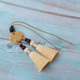 Max Handmade Chinese Knot Tassel Decor Pendant Key Chains Bag Accessories Beige