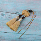 Max Handmade Chinese Knot Tassel Decor Pendant Key Chains Bag Accessories Beige