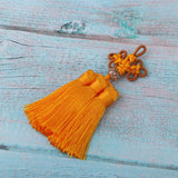 Max Traditional Chinese Knot 3 Row Tassel Pendant Bag Decor Golden - Aladdin Shoppers