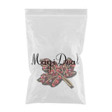 Max Beaded Sequin Maple Leaves Patches Applique for Bags Clothes Red + Yellow