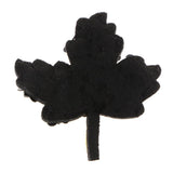Max Beaded Sequin Maple Leaves Patches Applique for Bags Clothes Black + Yellow