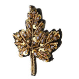 Max Beaded Sequin Maple Leaves Patches Applique for Bags Clothes Yellow + Yellow