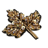 Max Beaded Sequin Maple Leaves Patches Applique for Bags Clothes Yellow + Yellow