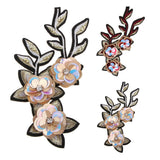 Max sequin flower Adhesive Patch Applique Sewing on /iron on decor goden red