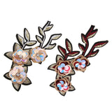 Max sequin flower Adhesive Patch Applique Sewing on /iron on decor goden red