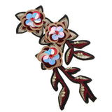 Max sequin flower Adhesive Patch Applique Sewing on /iron on decor goden red