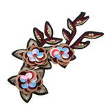 Max sequin flower Adhesive Patch Applique Sewing on /iron on decor goden red
