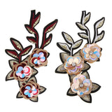 Max sequin flower Adhesive Patch Applique Sewing on /iron on decor goden red