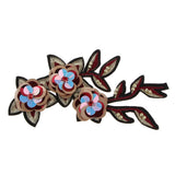 Max sequin flower Adhesive Patch Applique Sewing on /iron on decor goden red