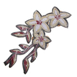 Max sequin flower Adhesive Patch Applique Sewing on /iron on decor goden red