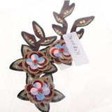 Max sequin flower Adhesive Patch Applique Sewing on /iron on decor goden red