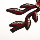 Max sequin flower Adhesive Patch Applique Sewing on /iron on decor goden red