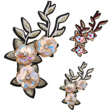 Max sequin flower Adhesive Patch Applique Sewing on /iron on decor goden red