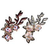 Max sequin flower Adhesive Patch Applique Sewing on /iron on decor goden red