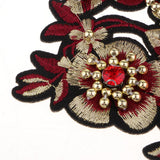 Max Bead Flower Applique Embroidery Sequin Patch Badge for Clothes Sewing Red