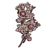 Max Bead Flower Applique Embroidery Sequin Patch Badge for Clothes Sewing Red