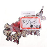 Max Bead Flower Applique Embroidery Sequin Patch Badge for Clothes Sewing Red