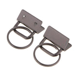 Max 10pcs Ribbon Webbing Crimp End Clip with Ring Belt Tip Connectors Black