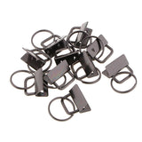 Max 10pcs Ribbon Webbing Crimp End Clip with Ring Belt Tip Connectors Black