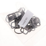 Max 10pcs Ribbon Webbing Crimp End Clip with Ring Belt Tip Connectors Black