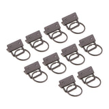 Max 10pcs Ribbon Webbing Crimp End Clip with Ring Belt Tip Connectors Black