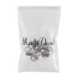 Max 10pcs Ribbon Webbing Crimp End Clip with Ring Belt Tip Connectors Black