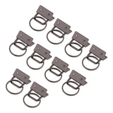 Max 10pcs Ribbon Webbing Crimp End Clip with Ring Belt Tip Connectors Black
