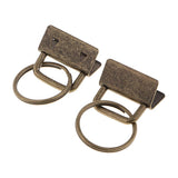 Max 10pcs Ribbon Webbing Crimp End Clip with Ring Belt Tip Connectors Bronze