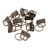 Max 10pcs Ribbon Webbing Crimp End Clip with Ring Belt Tip Connectors Bronze