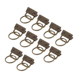 Max 10pcs Ribbon Webbing Crimp End Clip with Ring Belt Tip Connectors Bronze