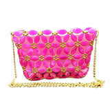 Max DIY Beaded Bag Handmade Crystal Acrylic Crossbody Bag Making Supplies Rosy