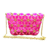 Max DIY Beaded Bag Handmade Crystal Acrylic Crossbody Bag Making Supplies Rosy
