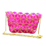 Max DIY Beaded Bag Handmade Crystal Acrylic Crossbody Bag Making Supplies Rosy