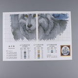 Max Handmade Ribbon Embroidery Wolf Animal Painting Kit Cross Stitch DIY Decor