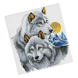 Max Handmade Ribbon Embroidery Wolf Animal Painting Kit Cross Stitch DIY Decor