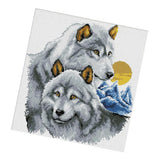 Max Handmade Ribbon Embroidery Wolf Animal Painting Kit Cross Stitch DIY Decor
