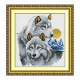 Max Handmade Ribbon Embroidery Wolf Animal Painting Kit Cross Stitch DIY Decor