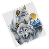 Max Handmade Ribbon Embroidery Wolf Animal Painting Kit Cross Stitch DIY Decor