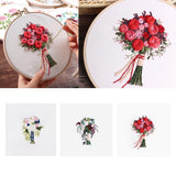 Max Embroidery Starter Kit with Pattern DIY Needlework for Home Wall Decor Blue