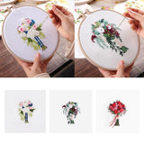 Max Embroidery Starter Kit with Pattern DIY Needlework for Home Wall Decor Blue