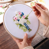 Max Embroidery Starter Kit with Pattern DIY Needlework for Home Wall Decor Blue