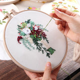 Max Maxb Embroidery Starter Kit with Pattern DIY Needlework for Home Wall Decor White