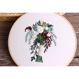 Max Maxb Embroidery Starter Kit with Pattern DIY Needlework for Home Wall Decor White