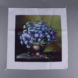 Max Ribbon Embroidery Kit For Beginner Blue Daisy Pattern DIY Home Wall Decor