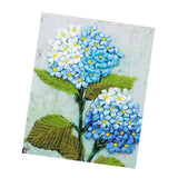 Max Ribbon Embroidery Kit For Beginner Blue Flower Pattern DIY Home Wall Decor