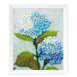 Max Ribbon Embroidery Kit For Beginner Blue Flower Pattern DIY Home Wall Decor