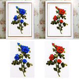 Max Ribbon Embroidery Kit Rose DIY Wall Decor 3D Painting Stamp Needle Work Red