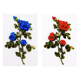 Max Ribbon Embroidery Kit Rose DIY Wall Decor 3D Painting Stamp Needle Work Red